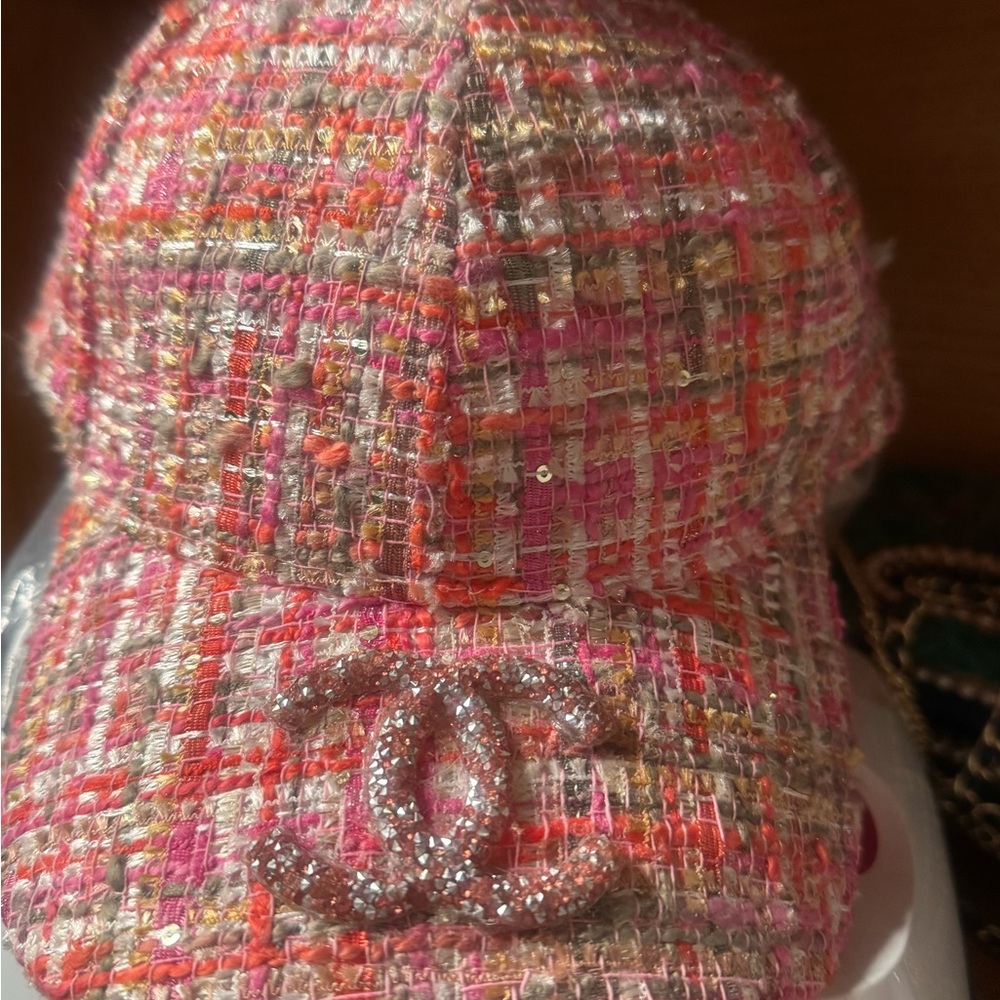 Chanel Multicolor Tweed Cap